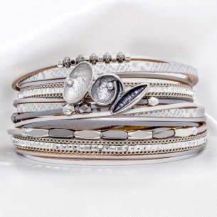 Bracelet VALIONA GRAY SILVER Silver and Rhodium Gray and...