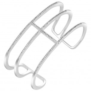 Bracelet LINES STEEL SILVER Silver Stainless steel Crystal