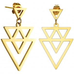 Earrings YUKATA STEEL DORADA Gold Stainless steel gilded with fine gold