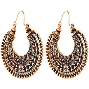 KIRIAK Black Gold earrings Gold and Black disc hoop earrings Fine gold plated