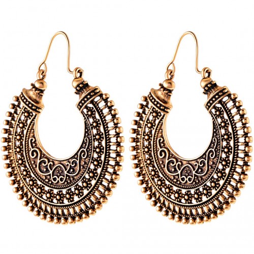 KIRIAK Black Gold earrings Gold and Black disc hoop earrings Fine gold plated