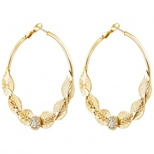 Earrings ANGELOR White Gold Gold and White Gold with fine gold Crystal