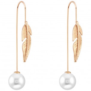 PETRA White Gold earrings Cross pendants Ethnic feathers...