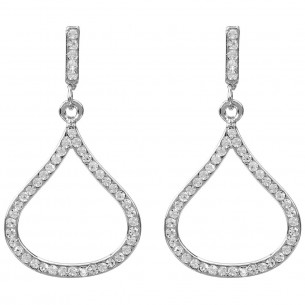 LINDA Silver Rhodium Crystal Earrings