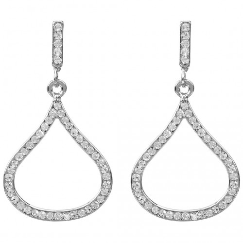 LINDA Silver Rhodium Crystal Earrings