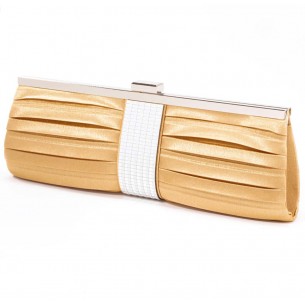 Leather goods MIRROR Beige Silver paved evening clutch crystal purse Silver and Beige Polyester Crystal