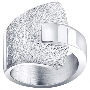 CINTOLA Silver Ring Full Bangle Rhodium Silver Hammered Belt Buckle