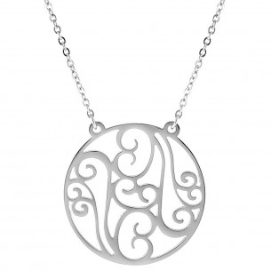 Collier SODELLA Silver Ras de cou pendentif Arabesques Argent Acier inoxydable