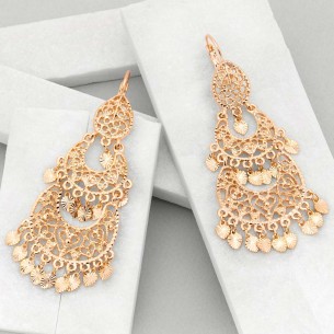 ALEXIA Gold Drop earrings with Gypsy gypsy pendant Golden Brass gilded with fine gold