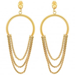CAROLINA Gold earrings Long openwork pendants Golden chains Stainless steel gilded with fine gold