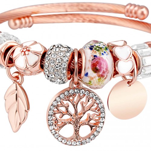 Bracelet EVACORAL PINK GOLD Rosé Rhodium...