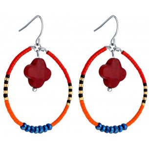 Bijoux boucle d'oreille Menthe À l'O DUCINE créoles acier inoxydable argent cristal Bijoux Sauvages 2