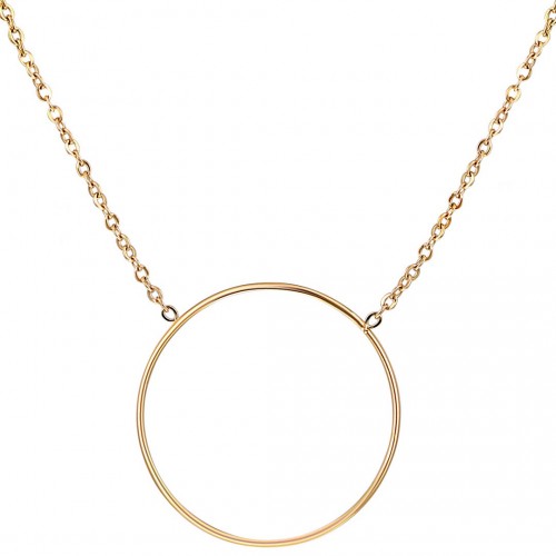 KATE Gold necklace Choker pendant Minimalist circle ring Golden Stainless steel gilded with fine gold