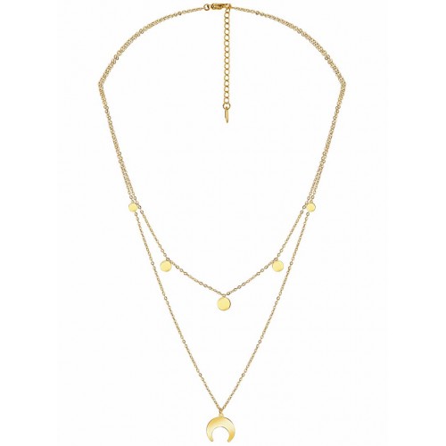 Collier CLARA Gold Ras de cou multirangs Lune...