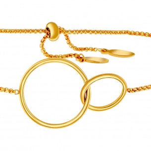 Bracelet OBAL Gold Bracelet fin chaine souple réglable Anneaux entrelacés Doré Acier inoxydable doré à l'or fin 2