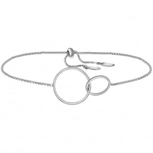 OBAL Silver bracelet Thin adjustable flexible chain bracelet Intertwined rings Silver Stainless steel