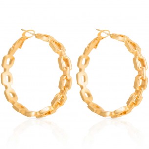 LINKSOR Gold Earrings Openwork Hoops Golden Chains Brass gilded with fine gold