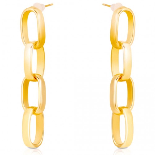 LINKSIE Gold Earrings Long Pendants Golden Chain Brass gilded with fine gold