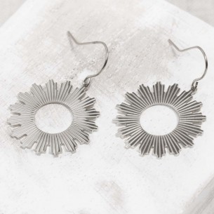 PRODYGE Silver earrings Short pendant Sun Silver Stainless steel