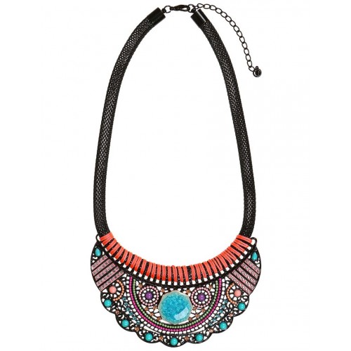 POGUES Necklace Color Black Ethnic Openwork...