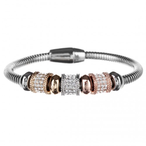 SICILIA All Gold Bracelet Soft chain bracelet Three golds Silver Gold Rosé Rhodium Crystal
