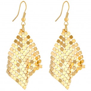 LYDIA Gold Earrings Long dangling Seventies Golden Gold-plated metal