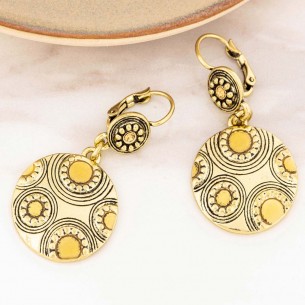 SIGUAL Gold earrings Short pendants Contemporary Golden Brass gilded with fine gold