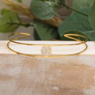 BOREAL Pink Gold Silver bracelet jonc minimaliste cristal...