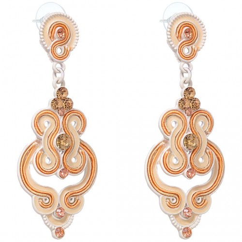 Boucles d'oreilles ASTRAEL Beige Silver...