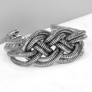 MARINAL Silver bracelet Flexible chain bracelet Sailor knot Silver Silver-plated brass