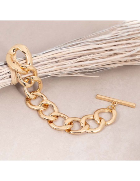 Bracelet GORMETTA Gold Bracelet chaine souple Gourmette Dorée Laiton doré à l'or fin