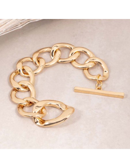 Bracelet GORMETTA Gold Bracelet chaine souple Gourmette Dorée Laiton doré à l'or fin
