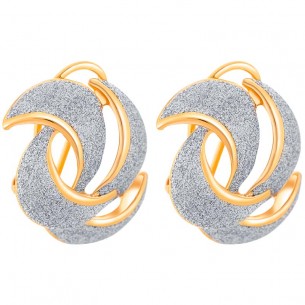 OCTEA Gold & Silver earrings Short pendants Two-tone Gold and Silver Brass gilded with fine gold