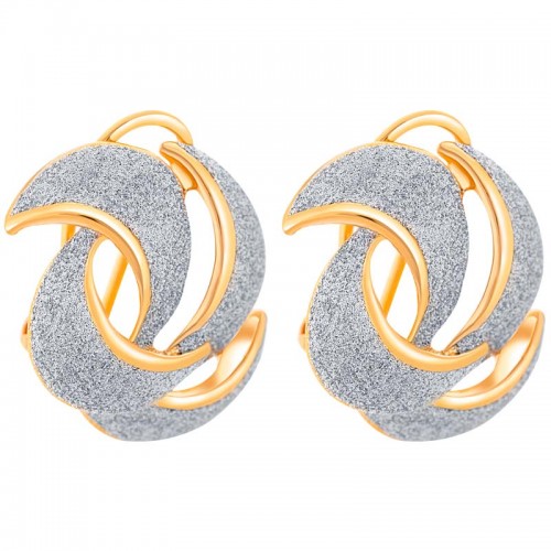 OCTEA Gold & Silver earrings Short pendants Two-tone Gold and Silver Brass gilded with fine gold