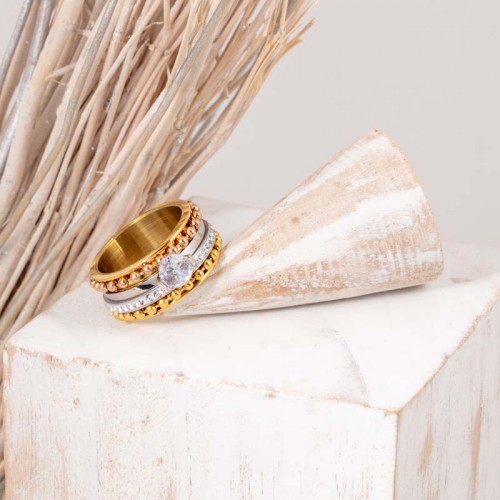 Bague STAR MOMENTS All Gold Jonc rigide pavé...