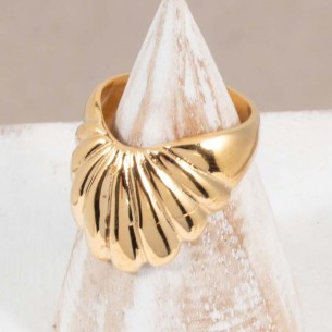 SOLENE Gold Ring Full Golden Shell Bangle Brass gilded with fine gold