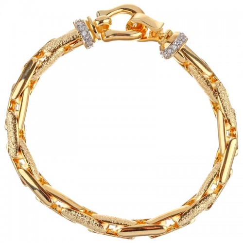 Bracelet PALATINE White Gold Bracelet chaine souple Maille paloma Doré et Blanc Laiton doré à l'or fin Cristaux sertis