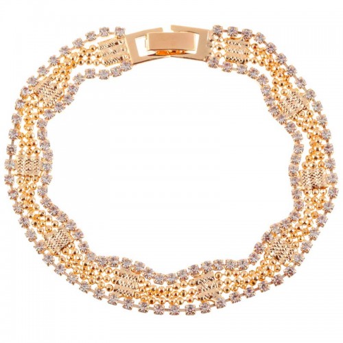 Bracelet SABANE White Gold Bracelet chaine souple Rivière de cristal Doré et Blanc Laiton doré à l'or fin Cristaux sertis