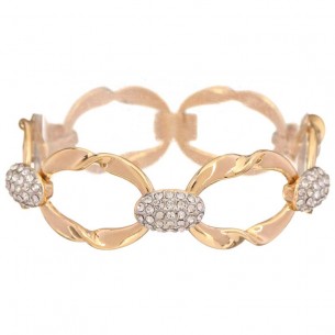 CYRELLE Gold & Silver Bracelet Flexible chain bracelet Oval mesh Gold and Silver Brass gilded with fine gold Crystal 2