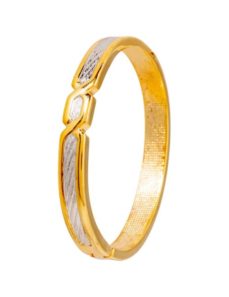 Bracelet GYPTIA Gold & Silver Jonc rigide Croisé Doré et Argenté Laiton doré à l'or fin