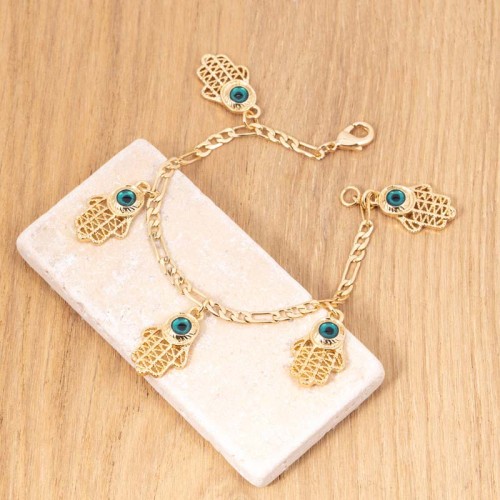 Bracelet EYONE Blue Gold Bracelet chaine souple...