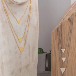 SEPHYR Gold Silver necklace Multi-row minimalist steel...