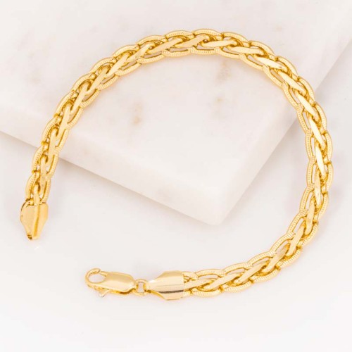 Bracelet LOUISE Gold Bracelet chaine souple Maille tressée Doré Laiton doré à l'or fin