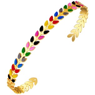 Bracelet NOGUERA Color Gold Jonc réglable flexible rigide...