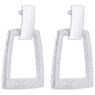 Boucles d'oreilles SABLUNE Silver Pendantes ajourées Géométriques argentées à l'argent fin 2