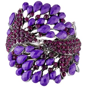 Bracelet WINGSOL Violet Silver Manchette rigide ajourée...