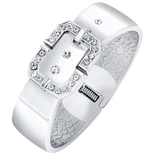 Bracelet OBELT White Silver Jonc rigide Boucle de...
