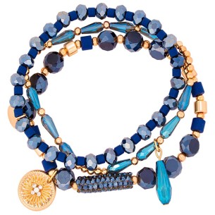 Bracelet OFELIE CRYSTAL Night Blue Gold Bracelet à...
