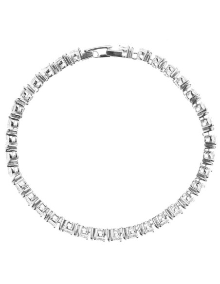 Bracelet RIVIERA White Silver Bracelet chaine souple Rivière de cristal Argenté et Blanc Rhodium Cristaux sertis