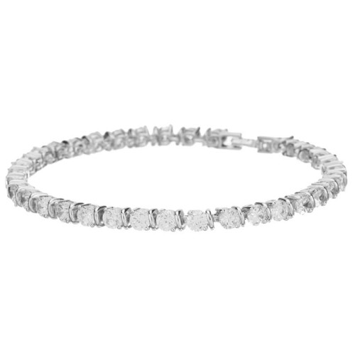 Bracelet RIVIERA White Silver Bracelet chaine souple Rivière de cristal Argenté et Blanc Rhodium Cristaux sertis